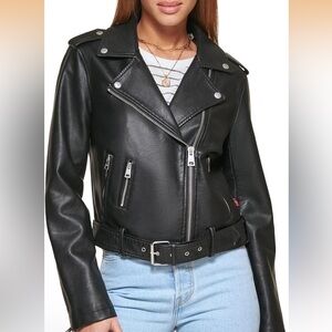 Levi's Women's The Belted Faux Leather Moto Jacket